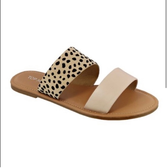 Top Moda Cheetah Print Slides Pink Tan Size 6, 6.5, 7, 8, 8.5, 9 - Picture 2 of 8